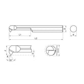 G-GHT-IR Threading for 55° Tool Alignment G-GHT-IR40A55L15 G-GHT-IR50A55L15